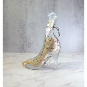 Vintage TJ Max Clear Glass Stiletto High Heel Shoe Jasmine Lavender Bath Salt